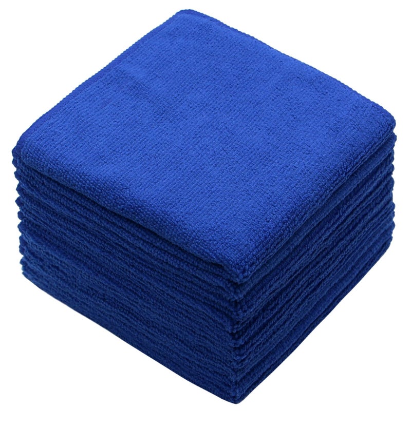 VeraSong Microfiber Dish Cloths Fast Drying Kitchen Cleaning Cloth Dish Rags Dust Cloths Ultra Absorbent Lint Free Washcloths 12inch x 12inch 10 Pack Dark Blue - Image 1